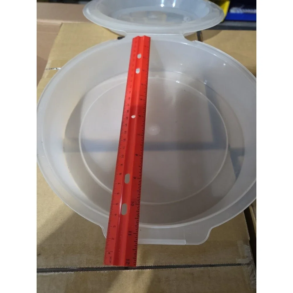 Vtg PIE KEEPER CARRIER Hinged Plastic Clam Shell~Holds 9